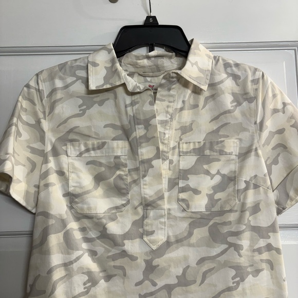 Vineyard Vines Cream Camo Shirt Dress size 2‎ - Picture 2 of 12